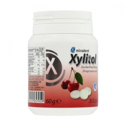Xylitol pastilės su ksilitoliu, HAGER&WERKEN, vyšnių skonio, DĖŽUTĖJE, 26 vnt