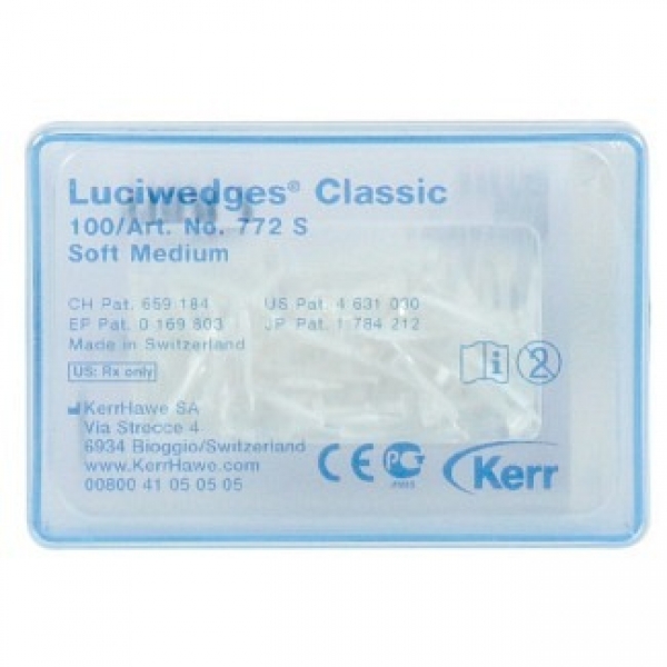 772S Luciwedges Classic plastikiniai kaiščiai Soft Medium, KERR, 100 vnt (1)