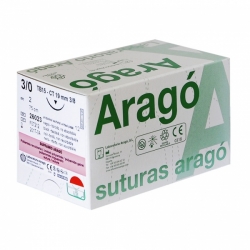 Netirpstantis chirurginis siūlas ARAGO Supramid black 4/0 45cm CUT 19mm 3/8, 1 vnt.