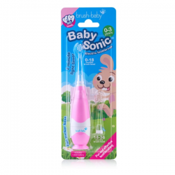 Elektrinis dantų šepetėlis BRUSH-BABY BabySonic nuo 0 mėn iki 3m., rožinis, 1 vnt
