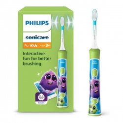 Elektrinis dantų šepetėlis vaikams PHILIPS Sonicare For Kids, HX6352/11, žalios spalvos, 1 vnt