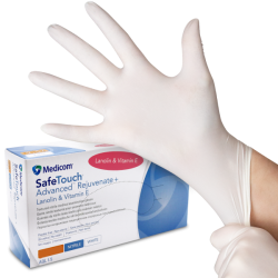 Pirštinės MEDICOM Nitrile Plus S su lanolinu, įvairių dydžių, 100 vnt