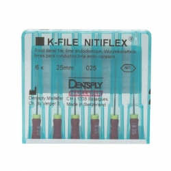 Nitiflex failai 25mm, DENTSPLY, įvairių dydžių, 1x6 vnt
