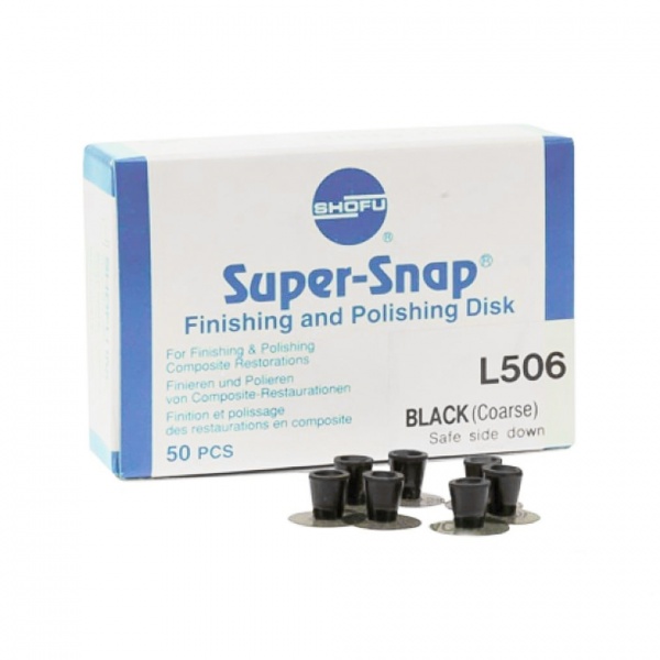 Super-snap black (coarse) L506 poliravimo diskeliai, SHOFU, 50 vnt (1)
