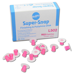 Super-snap red (superfine) L502 poliravimo diskeliai, SHOFU, 50 vnt