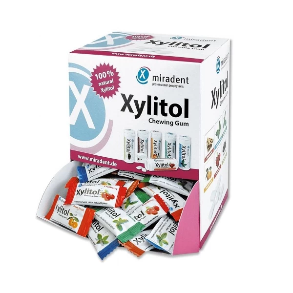 Miradent Xylitol kramtomoji guma asorti