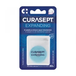 Tarpdančių siūlas CURASEPT Floss Expanding impregnuotas chlorheksidinu, 30 m